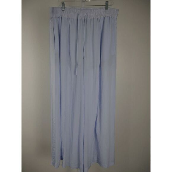 Nina Parker Plus Size Satin-Trim Wide-Leg Pants Blue Size 1X - Picture 2 of 8